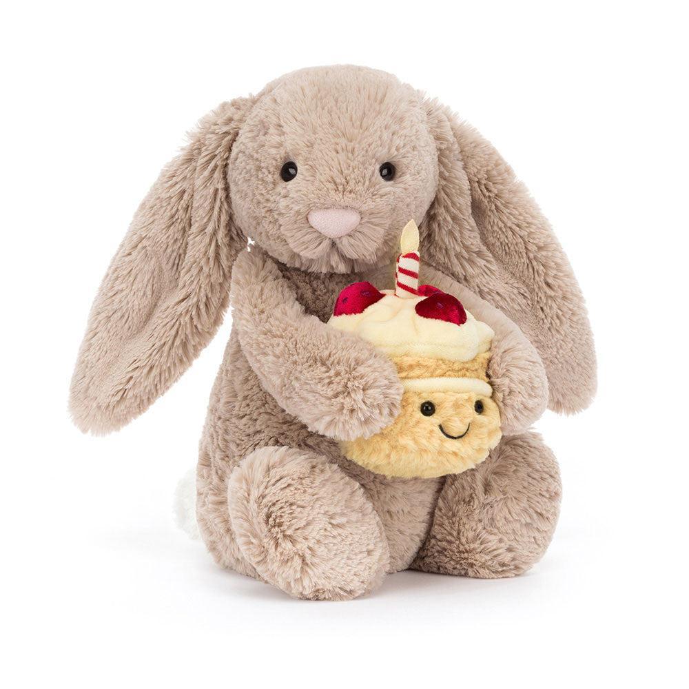 JellyCat Bashful Beige Bunny Birthday Plush